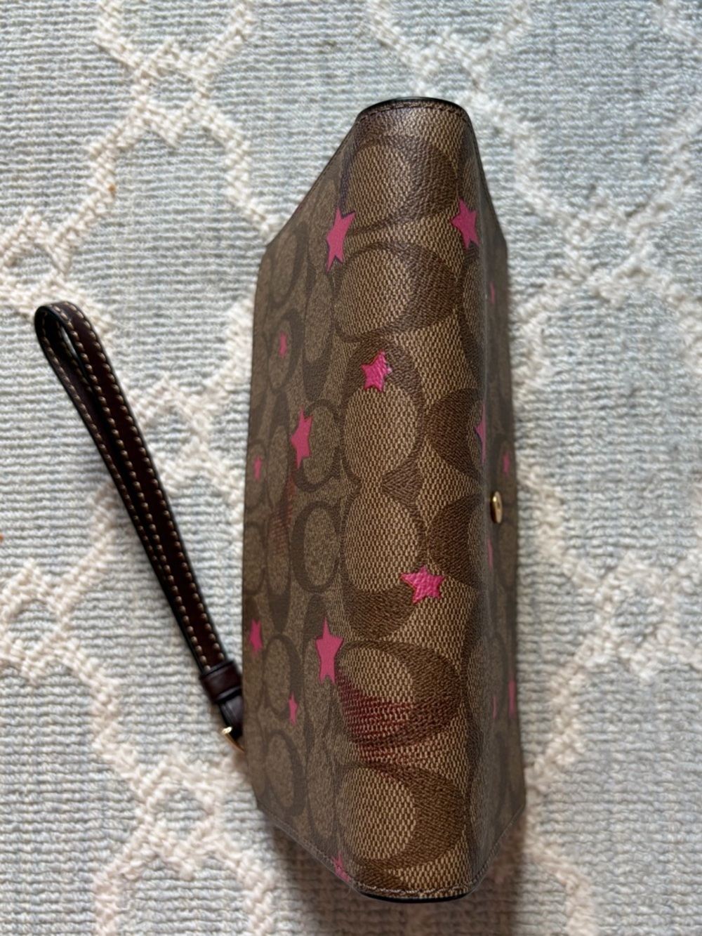 Coach Disco Star Print Brown Wristlet - Picture 9 of 9